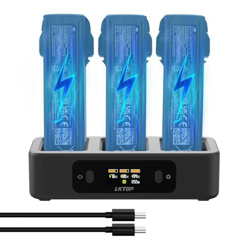 LKTOP HR RC Shocks Compatible Replacement DJI Avata 2 Battery Charging Hub 100W Two Way USB C Fast Charger with LED Screen
