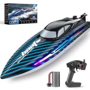 ProBoat 30KMH Fast Speed RC Boat with Long Lasting Battery for RC Boat 7 LED Light Modes Waterproof Electric Remote Control Boat for Adults and Kids