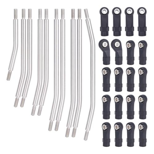 10Pcs Stainless Steel Link Rod Linkage 313mm Wheelbase Upgrade Parts for Axial SCX10 II 90046 1 10 Crawler Car Best Budget RC Car Reddit