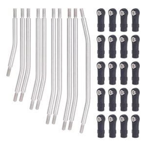 12.8 Wheelbase RC Bodies Upgrade Kit 10Pcs Stainless Steel Linkage Chassis Link Rod for 1/10 SCX10 TRX4 RC Crawler