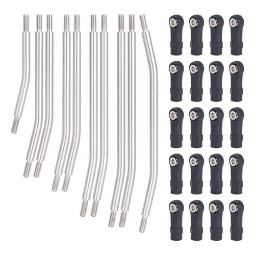 12.8 Wheelbase RC Bodies Upgrade Kit 10Pcs Stainless Steel Linkage Chassis Link Rod for 1/10 SCX10 TRX4 RC Crawler
