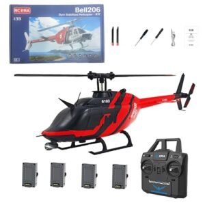 OYDL C138 Bell 206 RC Helicopter That Shoots Paintballs 1/33 2.4G 6CH 6-Axis Gyro Brushless Optical Flow Positioning Helicopter with Altitude Hold
