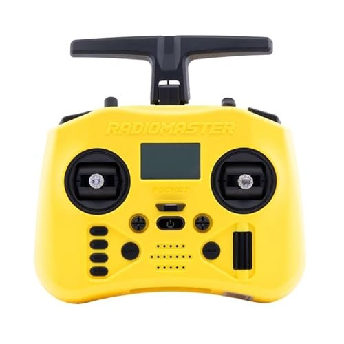 Radiomaster Pocket Crush ExpressLRS Radio Controller 2.4G 16CH ELRS Transmitter Hall Gimbal RC Radio Parts for FPV Drone Quadcopter Remote Control Yellow ELRS M2