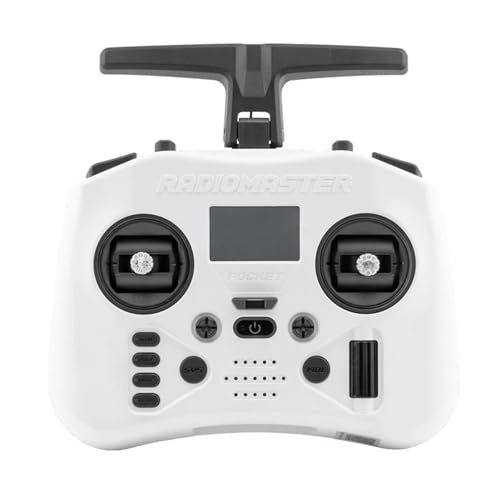 Xiangtat Radiomaster Pocket Crush ExpressLRS 2.4G 16CH ELRS Transmitter Hall Gimbal RC Radio Control Systems for FPV Drone Quadcopter Frost White ELRS M2