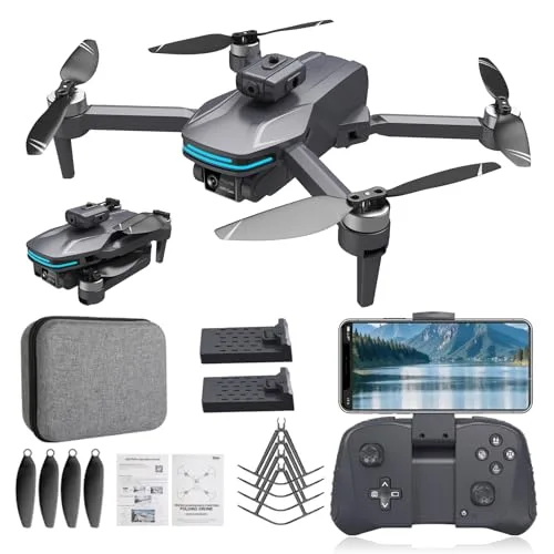 SkyTech Foldable Drone with 2K Camera and RC Paint Code Customization Brushless Motor Altitude Hold Headless Mode for Beginners