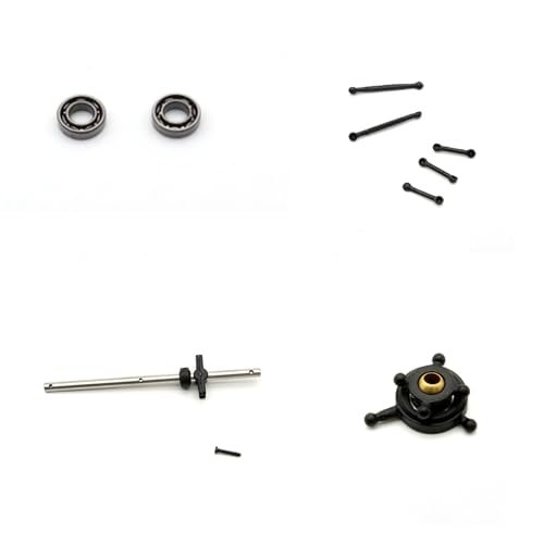 Zeyoking RC Helicopter Spare Parts Main Shaft Bearing Set Control Rod Swashplate for C138 BELL206 Compatible with GTA Vice City RC Helicopter Mission Cheat