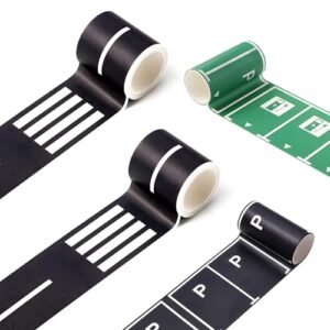 WALWAL On Road RC Track Toy Cars Highway and Parking Tape Set for Kids Creativity 2 Rolls Highway 1 Black 1 Green Parking Tape
