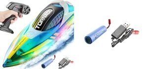 BEZGAR RC Boat Remote Control Toy with Extra Battery for Extended Playtime
