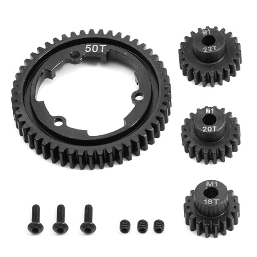 IMEX RC Parts 50T Spur Gear 18T 20T 22T Pinion Gears 1.0M Hardened Steel Upgrade Set for Traxxas XMAXX XRT XO1 Maxx EREVO 2.0 VXL