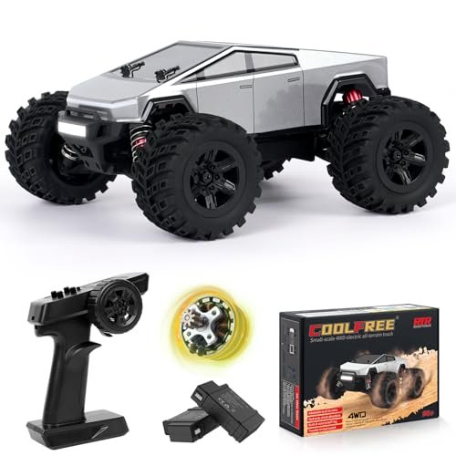 JT20W Cyber Truck 1/20 Scale RC Body Brushless Fast Hobby RC Truck 4x4 Off Road Electric 4WD 45 Kph Remote Control Monster Trucks All Terrain RTR Toy Vehicle with 2 Lipo Batteries