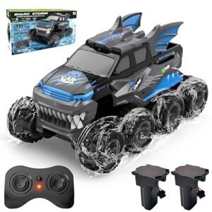 YOLOPLUS+ Amphibious Remote Control Car 8WD RC Monster Truck 2.4GHZ 1 16 Waterproof All Terrain Off Road RC Cars Toys Pool Toys Gifts for Boys and Girls Age 8 12 Blue Bigw RC Cars