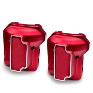 DragoBud RC WW2 Battleship Brass Differential Cover 2pcs Front Rear Mixed Metal Brass Shell Covers for TRX4 T4 Traxxas 1 10 RC Crawler Car Axial SCX10 II 90047 90046 Red