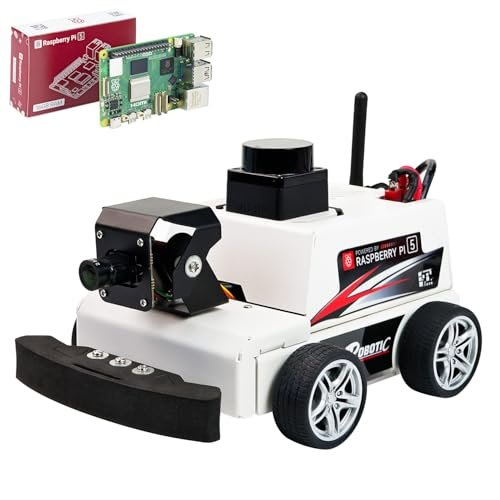 Yahboom Raspberry Pi 5 AI Visual ROS2 Smart Robot Car Kit with 2DOF Camera for Autonomous Driving and STEM Education