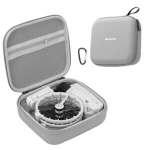 ZEVORO Carrying Case for DJI Flip,Portable Waterproof Travel Storage Bag for DJI Drone Accessories, Hard Shell PU Leather EVA Protective Cover with Carabiner for Flip Drone(Grey)
