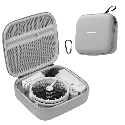 ZEVORO Carrying Case for DJI Flip,Portable Waterproof Travel Storage Bag for DJI Drone Accessories, Hard Shell PU Leather EVA Protective Cover with Carabiner for Flip Drone(Grey)