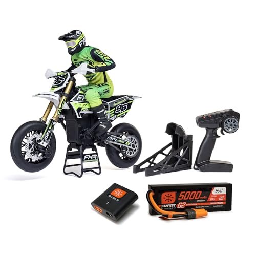 Losi Promoto SM 1 4 Super Moto Motorcycle FXR White RTR RC Car with Battery and Charger LOS 2310