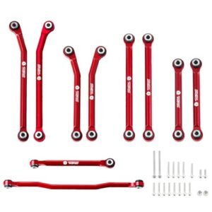 TCRC 10PCS Aluminum High Clearance Chassis and Steering Links Set Upgrade for HPI Venture18 RC Tires