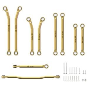 TCRC 10PCS Brass High Clearance Chassis and Steering Links Upgrade Set for HPI RC Cars and Trucks Venture18 1/18 Scale