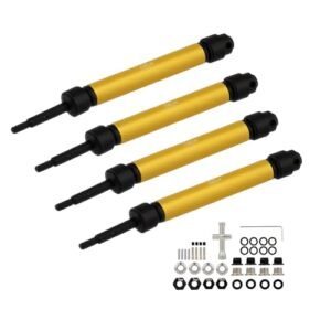 Mesimsple 4Pcs Enhanced Version Front Rear CVD Drive Shaft Wheel Hex for RC Cat Wheel Loader 1/10 Slash Rustler Stampede Hoss VXL 4X4 4WD Driveshaft Axles Series Upgrades Part Yellow