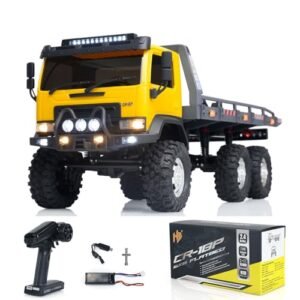 Wheelfun 1/18 6x6 CR18P Flatbed Truck RTR RC Rock Crawler Off Road Truck 2 Speed Lights Motor Servo ESC Hobby Model for Adult Yellow
