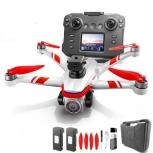 FQ777 RC Quadcopter App Controlled Drone with Screen Display Remote Dual Camera Optical Flow Hover LED Lights and Obstacle Avoidance