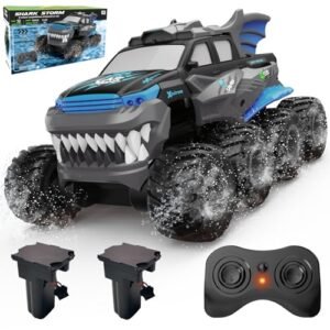 UFULMN Amphibious Remote Control Car 8WD RC Monster Truck MST RC Drift Cars with 2 Rechargeable Batteries Waterproof All Terrain Toy for Kids Boys Age 8 12 Blue