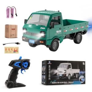 JRXT RC Truck 1 16 Scale Remote Control Drift Pickup Toy Car with 2 4Ghz Radio LED Lights and Rubber Tires for Kids and Adults Green