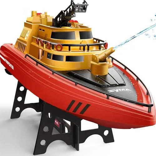 SYMA Q14 RC Boat with Longest Run Time 40 Mins 15 km/h High Speed Remote Control Firefighter Boat for Kids 8-12