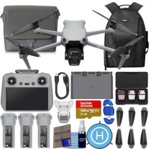 DJI Air 3S Drone with RC 2 Fly More Combo Including RC Cleaning Kit 4K HDR 45 Min Flight Time 128GB Memory