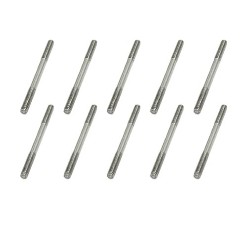 10PCS M4X50mm Stainless Steel Pushrod Connector Double End Threaded Rod Linkage for Toy RC Helicopter Parts and DIY Models