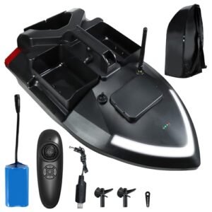 Professional 3 Boxes RC Bait Boat with 4.4lbs Load Capacity 12000mAh Battery Dual Motor System for Surf Fishing