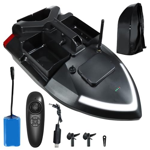 Professional 3 Boxes RC Bait Boat with 4.4lbs Load Capacity 12000mAh Battery Dual Motor System for Surf Fishing