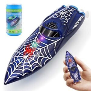 LAFALA 95641 RC Boat Battery Powered Mini Remote Control Boat with 2.4Ghz 360 Rotating LED Lights for Kids