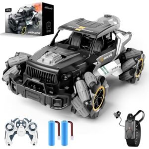 4DRC RC Grapple Truck 2.4GHz High Speed Remote Control Car 4WD Off Road Monster Truck with Alloy Shell and LED Headlight for Adults and Kids