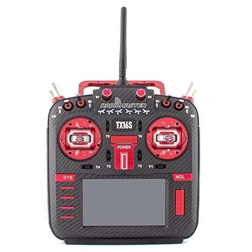 Radiomaster TX16S MKII MAX AG01 Hall Gimbals RC Radio Wraps with ExpressLRS or Multi Protocol 4in1 ELRS Mode 2 Red