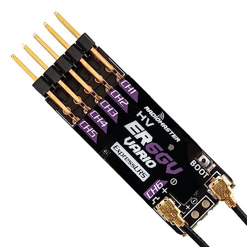 Radioactive RC RadioMaster ER6G ER6GV Slim ExpressLRS CRSF PWM Dual Antenna Receiver for Fixed Wing Aircraft