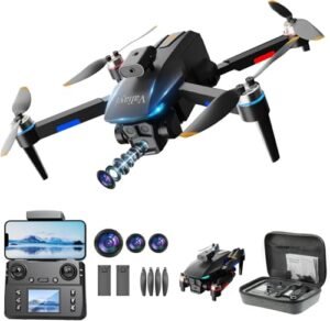 Redrie Fly Mini Drone with Camera for Beginners Foldable Brushless Motor 2 Batteries One Key Take Off Land 360 Flips Waypoint Fly Altitude Hold