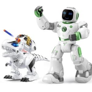 Ruko 1088 Green Robot and 8809 Remote Control Dinosaur Interactive Toy for Kids