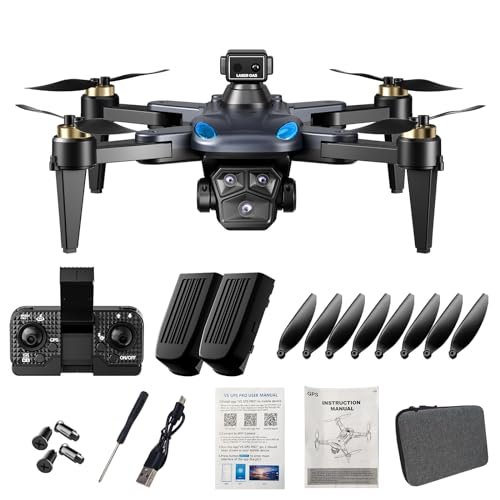 SkyHigh Tech GPS Drone with 4K Dual Camera for Adults and Kids Foldable HD Drones with 3000mAh Batteries Optical Flow Localization Smart Return Home Features Perfect for RC Plane Shot Down Enthusiasts