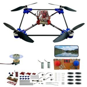 RC Engineering Inc DIY Drone Kit with Brushless Motor Dual Camera STEM Building Project Optical Flow Hovering 360 Flips One Click Controls
