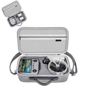 MAIHOMETA Carry Case for DJI Flip Drone, Portable Shoulder Bag with Double Layered Storage, Support 3 Batteries, RC 2/N3 Remote Controller Drone Case for Flip Accessories