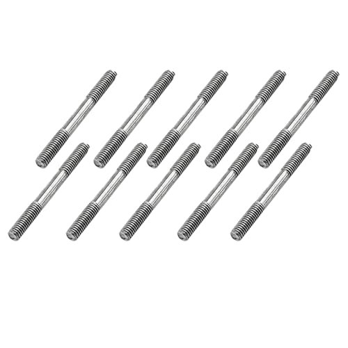 10PCS Stainless Steel M2 5X25mm Pushrod Connector Double End Threaded Rod Linkage for Apprentice RC Model Airplane Helicopter Car Boat DIY Toy Parts