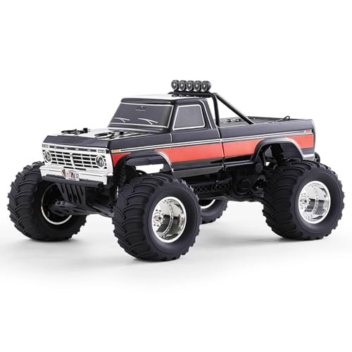 EAZYRC FMS 1 10 Scale Ford F100 RC Truck 2WD Monster Truck Licensed Body 550 Brushed Motor Oil Shocks Independent Suspension All Terrain RC Crawler High Speed Off Road RC Car Black