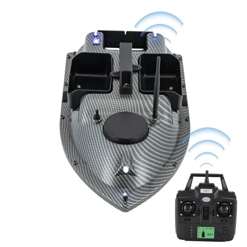 RC Fishing with GPS, 500M Remote Control Dual Motor Fish Finder, Cruise Control Fishing Bait Boat with LED Night Ligh, Bait Boat Auto Pilot and Auto Return (Gray)