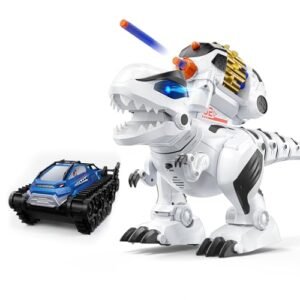 Ruko 8809 Remote Control Dinosaur with Sing and Dance Features and 1604 Amphibious Remote Control Tank