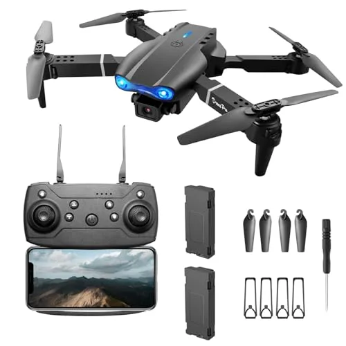 E99 2025 Foldable WiFi FPV RC Quadcopter with 1080P Dual Camera for Adults