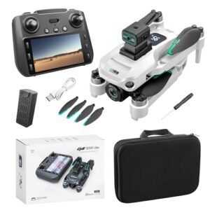 2025 SkyMaster Pro GPS Drone with Camera Screen on Controller Featuring Flaperons on RC Plane Technology Brushless Motor Foldable Mini 5G RC Quadcopter for Adults Beginners White