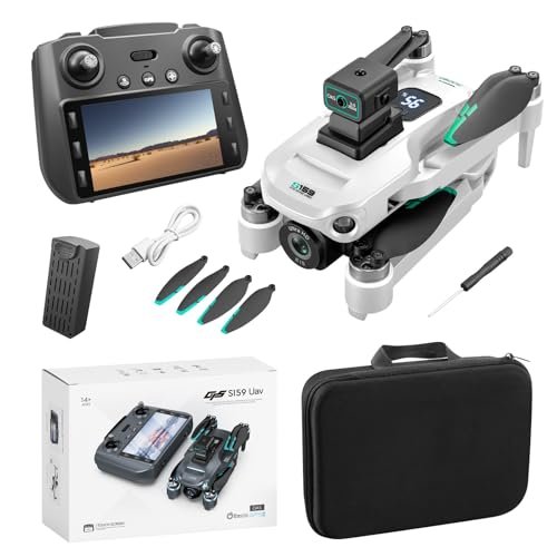2025 SkyMaster Pro GPS Drone with Camera Screen on Controller Featuring Flaperons on RC Plane Technology Brushless Motor Foldable Mini 5G RC Quadcopter for Adults Beginners White
