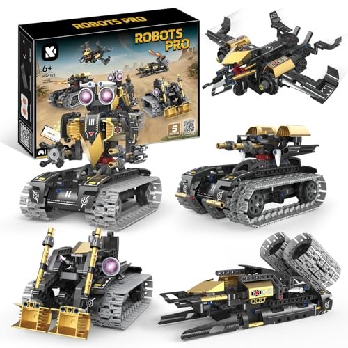 LNANZTCX 5 In1 Robot Toy for Kids Building Kit with RC Plane Building Materials 323 Pcs Blocks App Remote Control STEM Robotics Kit Educational Gift for Boys Girls Age 6 7 8 9 10 11 12+