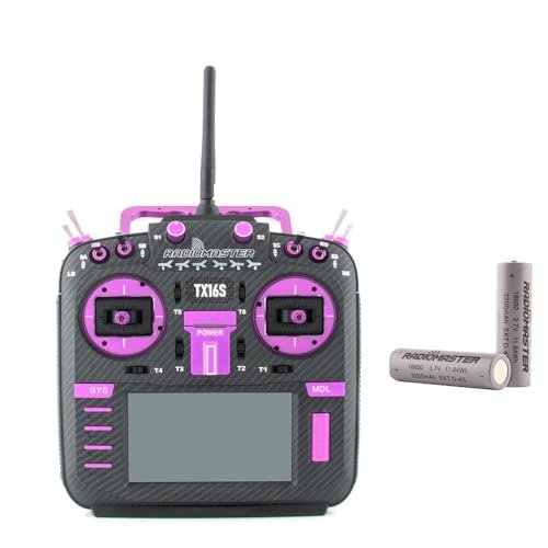 RadioMaster TX16S MAX MKII Carbon Purple JB Color Remote Control for V Max RC Helicopter with ELRS Mode 2 and Hall Gimbal